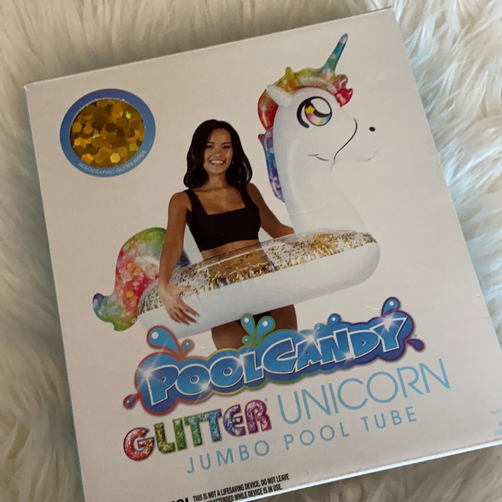 Jumbo Glitter Unicorn Pool Float - NEW
